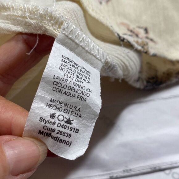 Final Touch Floral Cap Sleeve Maxi Dress  Knotted Back Boho Rayon M - Picture 12 of 12